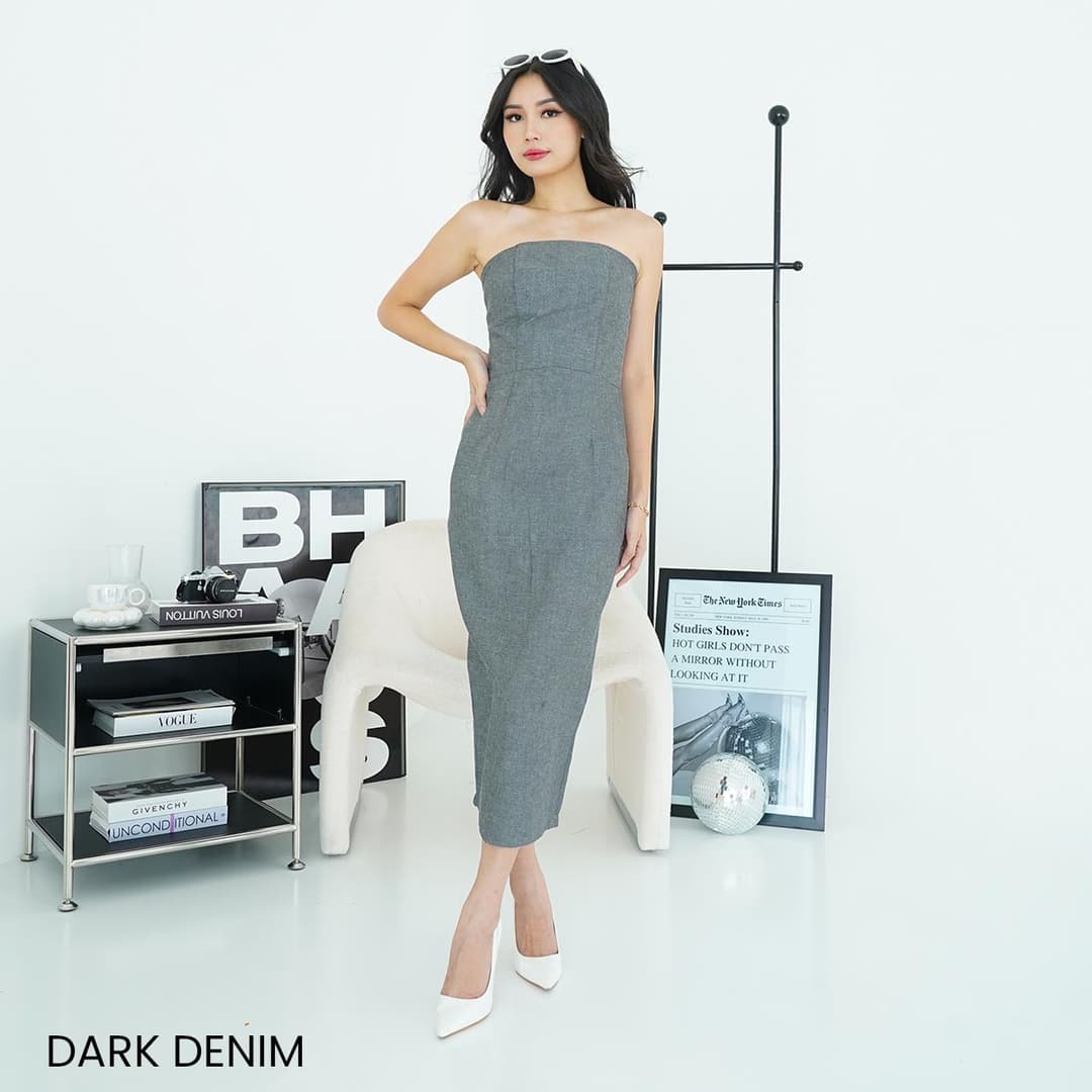 Kemben Dress Denim Look Bibi