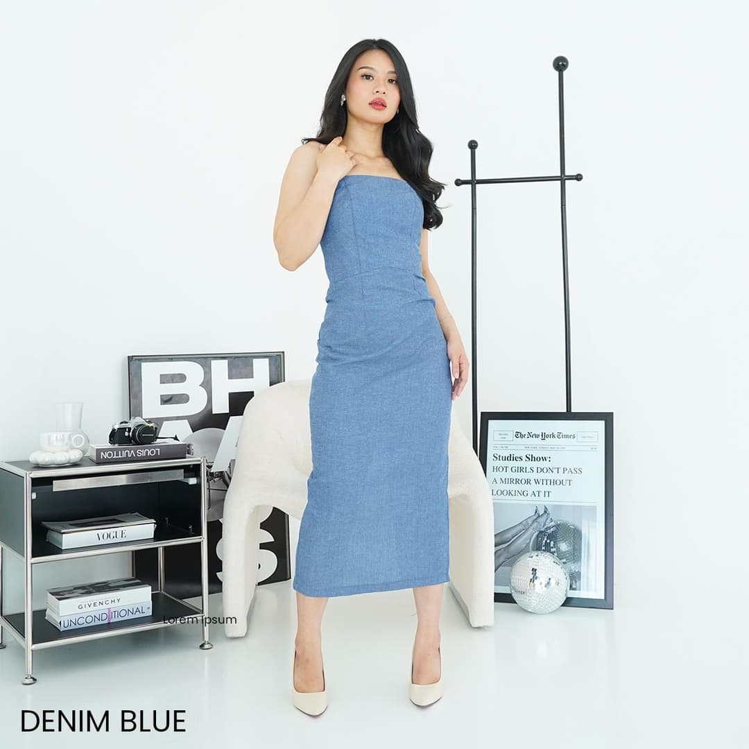 Kemben Dress Denim Look Bibi