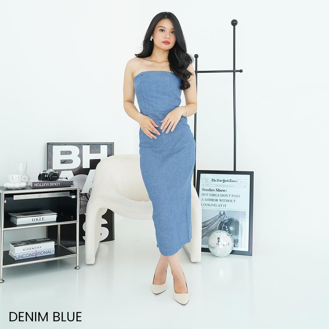 Kemben Dress Denim Look Bibi