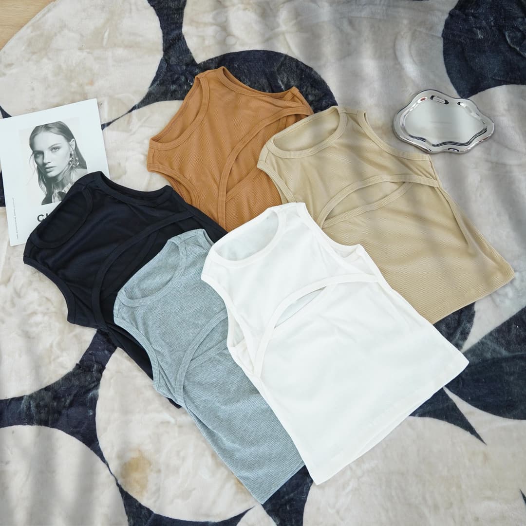 Tanktop Cur Off Rib Knit Maxim