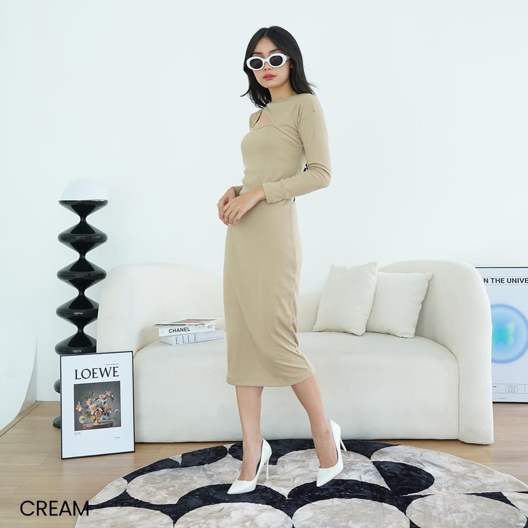 Cut Out Long Dress Knit Arzi