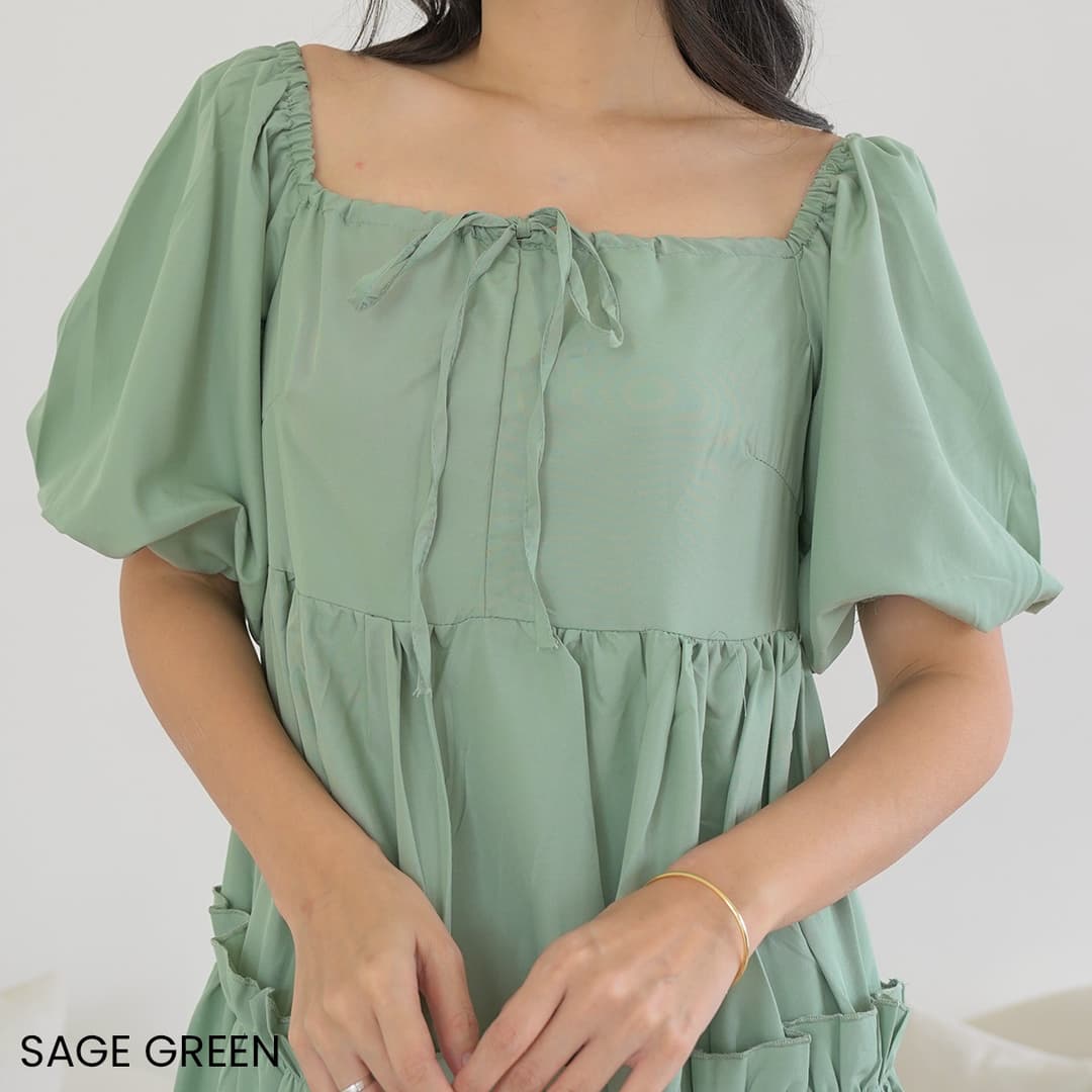 Dress Emeli Katun Lengan Balon