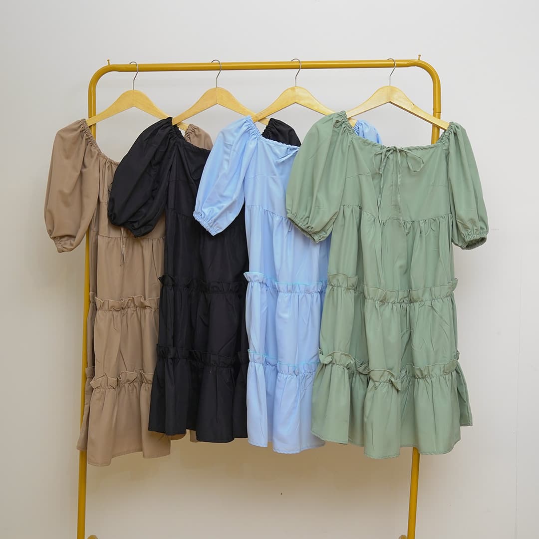 Dress Emeli Katun Lengan Balon