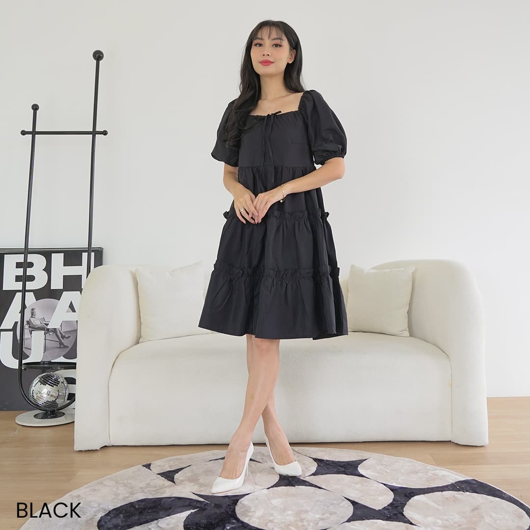 Dress Emeli Katun Lengan Balon