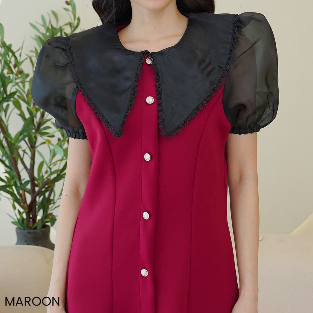 Dress Organza Kerah Rebah Naraya