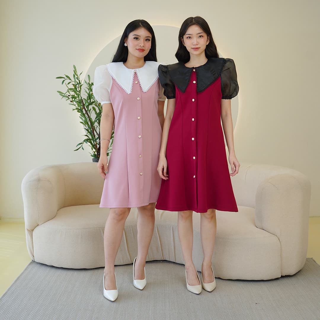 Dress Organza Kerah Rebah Naraya