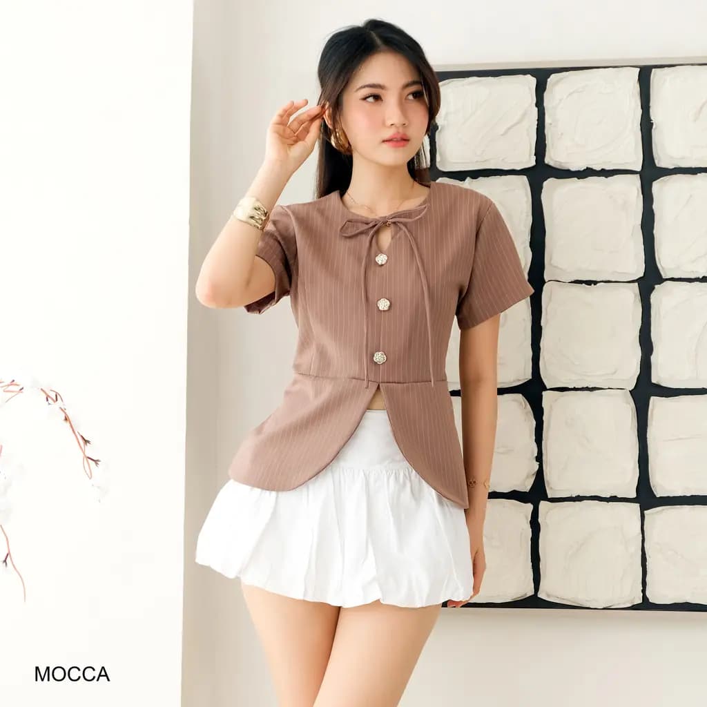 Jemma Peplum Stripe Top