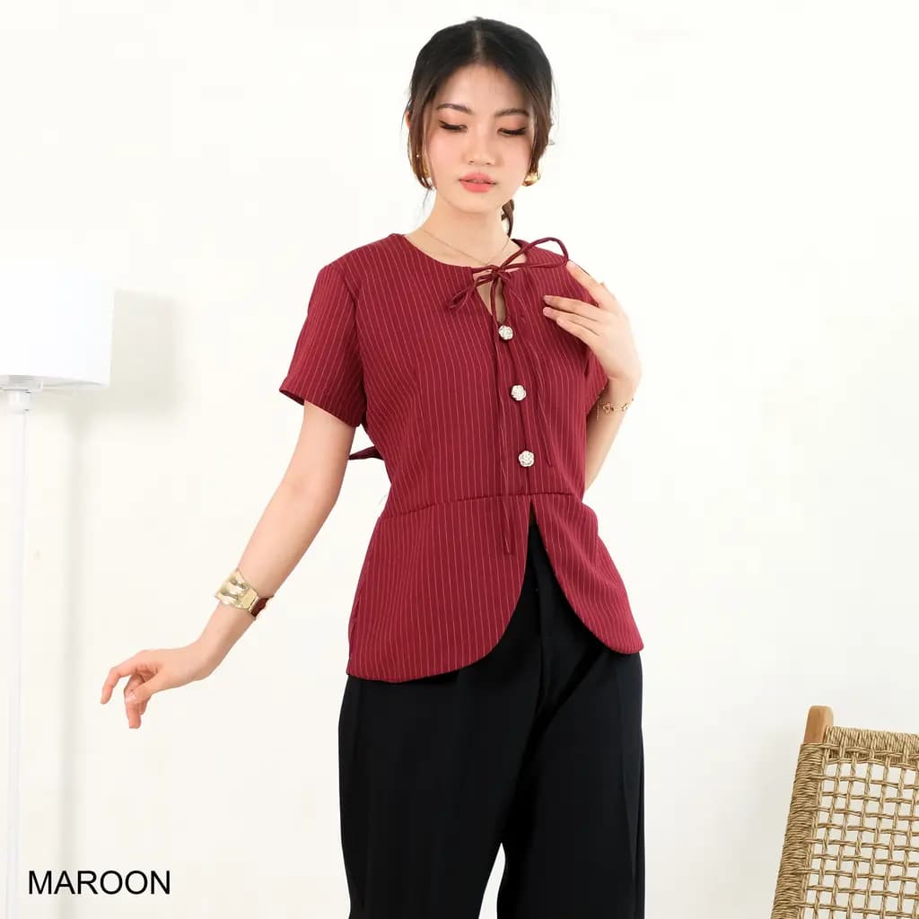 Jemma Peplum Stripe Top