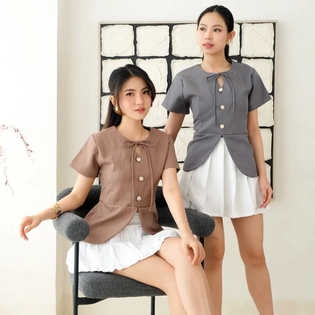 Jemma Peplum Stripe Top