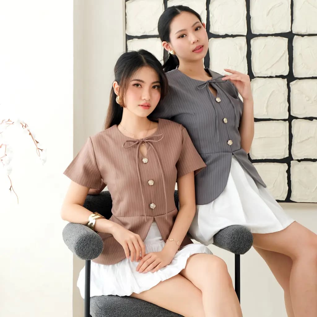 Jemma Peplum Stripe Top