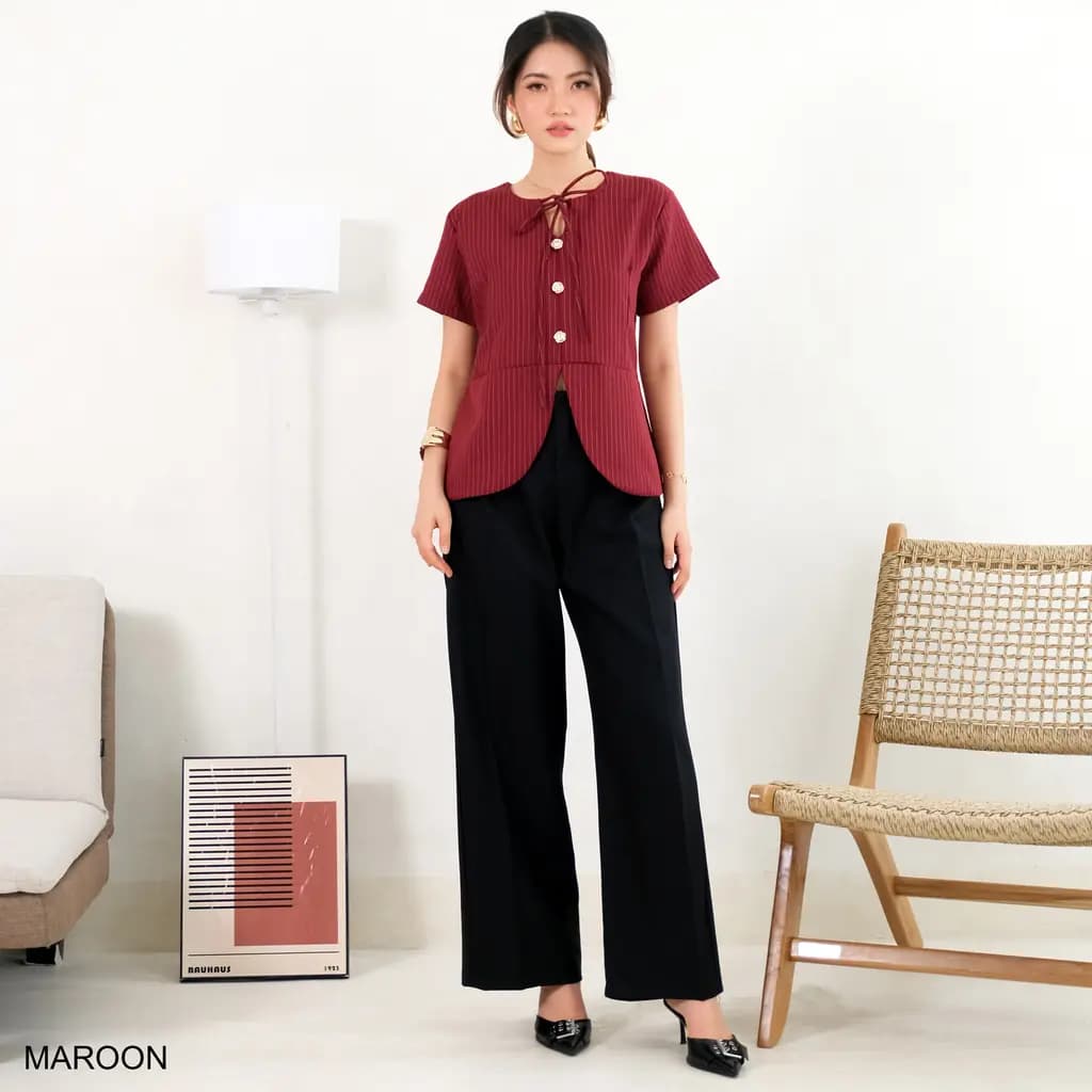 Jemma Peplum Stripe Top