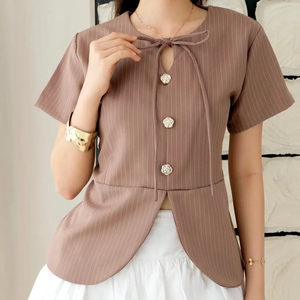 Jemma Peplum Stripe Top