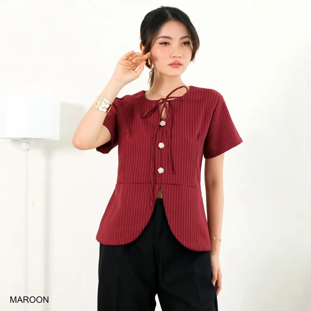 Jemma Peplum Stripe Top