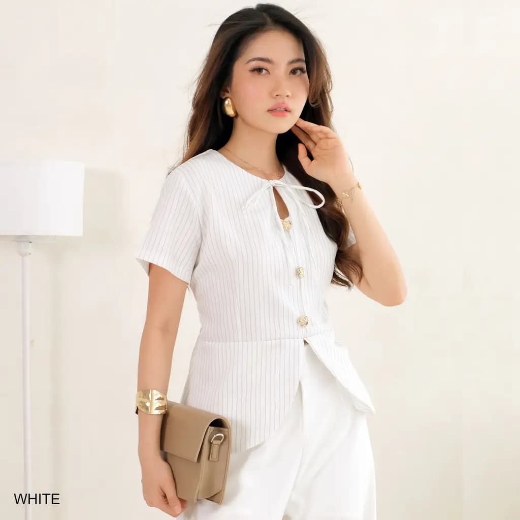 Jemma Peplum Stripe Top