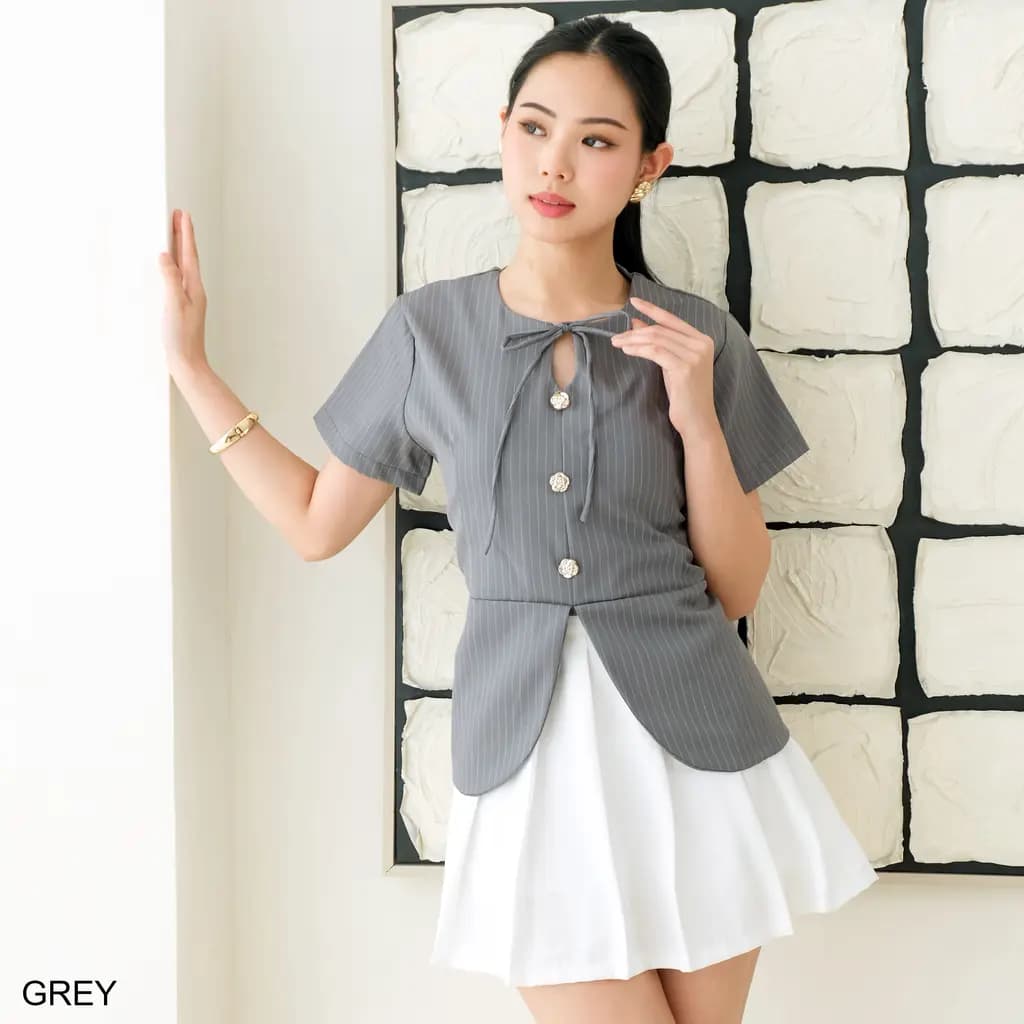 Jemma Peplum Stripe Top