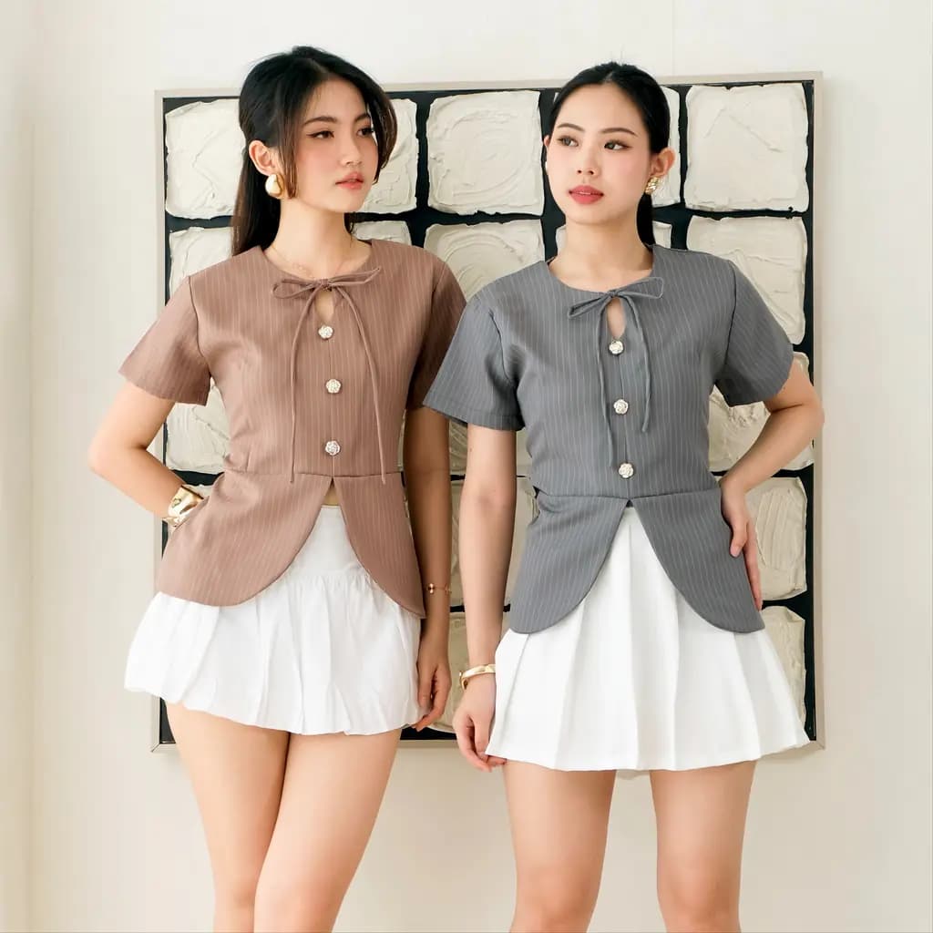 Jemma Peplum Stripe Top