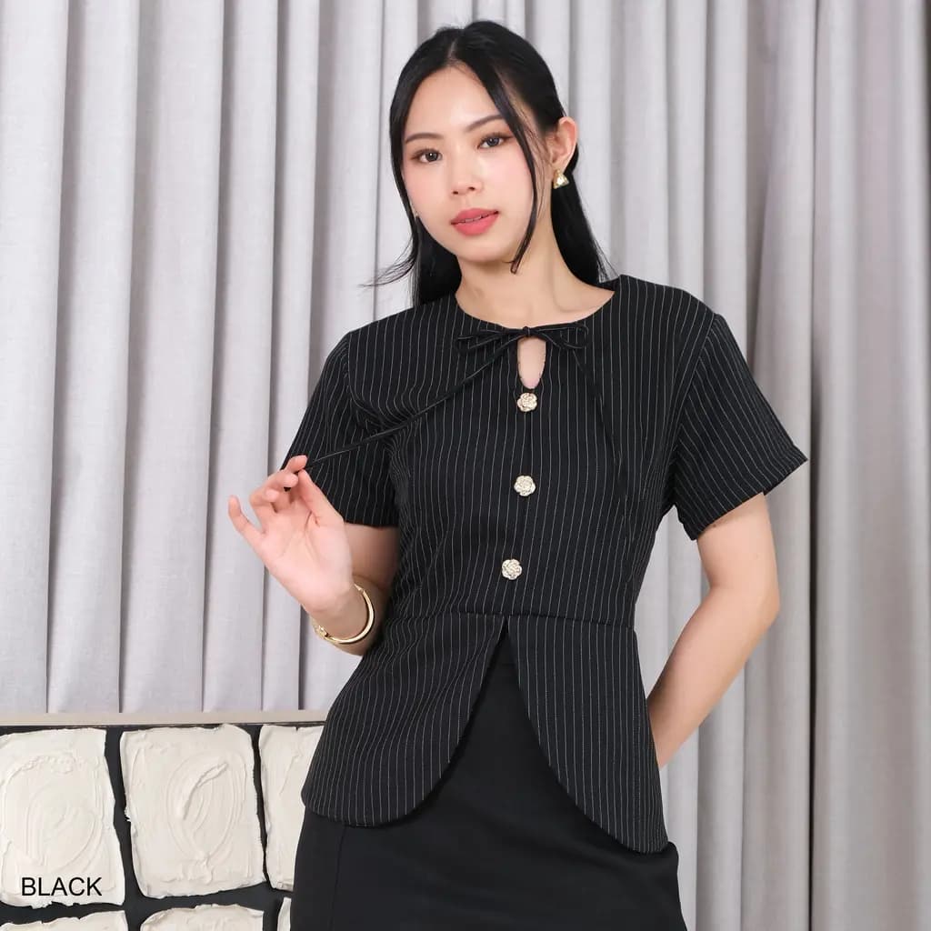 Jemma Peplum Stripe Top